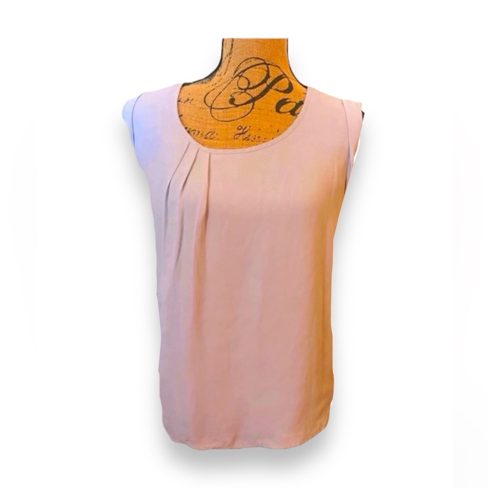 Shinestar Lavender Silver Blue Grey Cap Sleeve Cuffed Pleated Blouse Top Shirt L